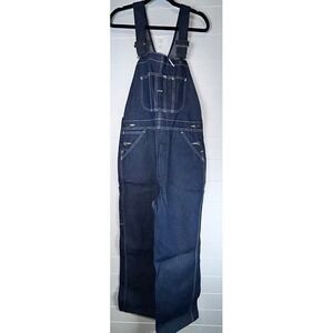 Vintage Sears Roebucks Mens Dark Wash Denim Bib Overalls 34x30 NWOT